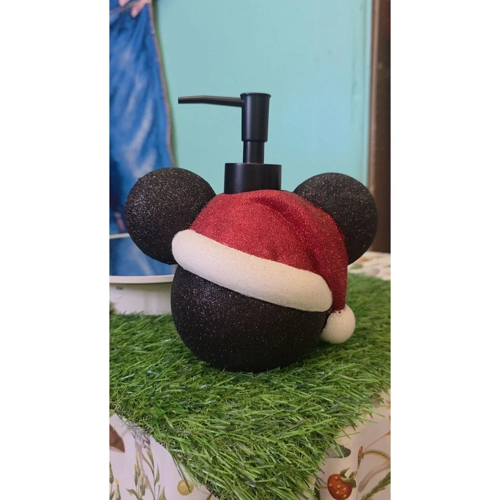 Disney Mickey Mouse Santa Hat Glitter 3D Soap Dispenser